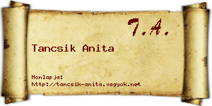 Tancsik Anita névjegykártya