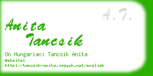 anita tancsik business card